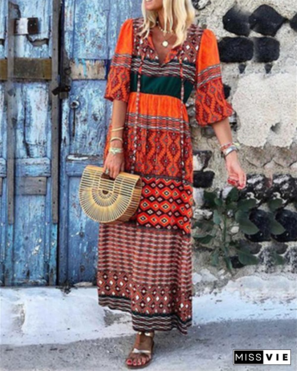 Bohemian Holiday Lifestyle Summer Holiday Daily Fashion Maxi Dresses