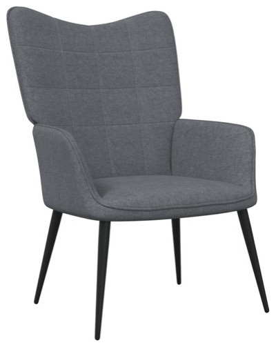 vidaXL Dining Chair Modern Living Dining Room Accent Arm Chair Dark Gray Fabric   Armchairs And Accent Chairs   by vidaXL LLC  Houzz