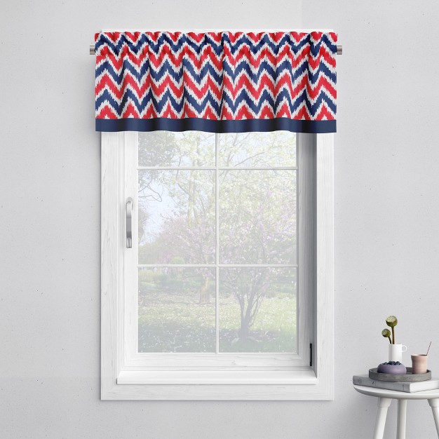 Bacati Mixnmatch Blue red Chevron Zigzag Window Valance