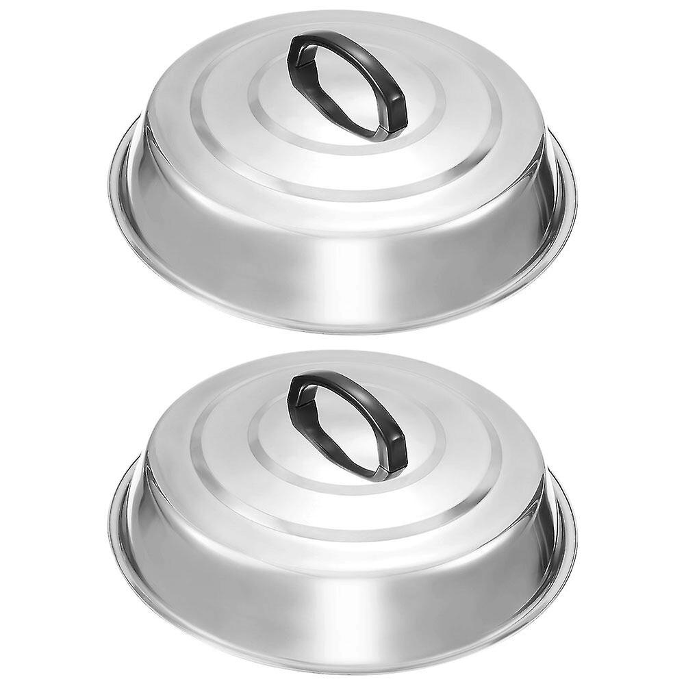 2pcs Household Pot Cover Stainless Steel Pan Lid Multi-function Pot Lid Home Accessory