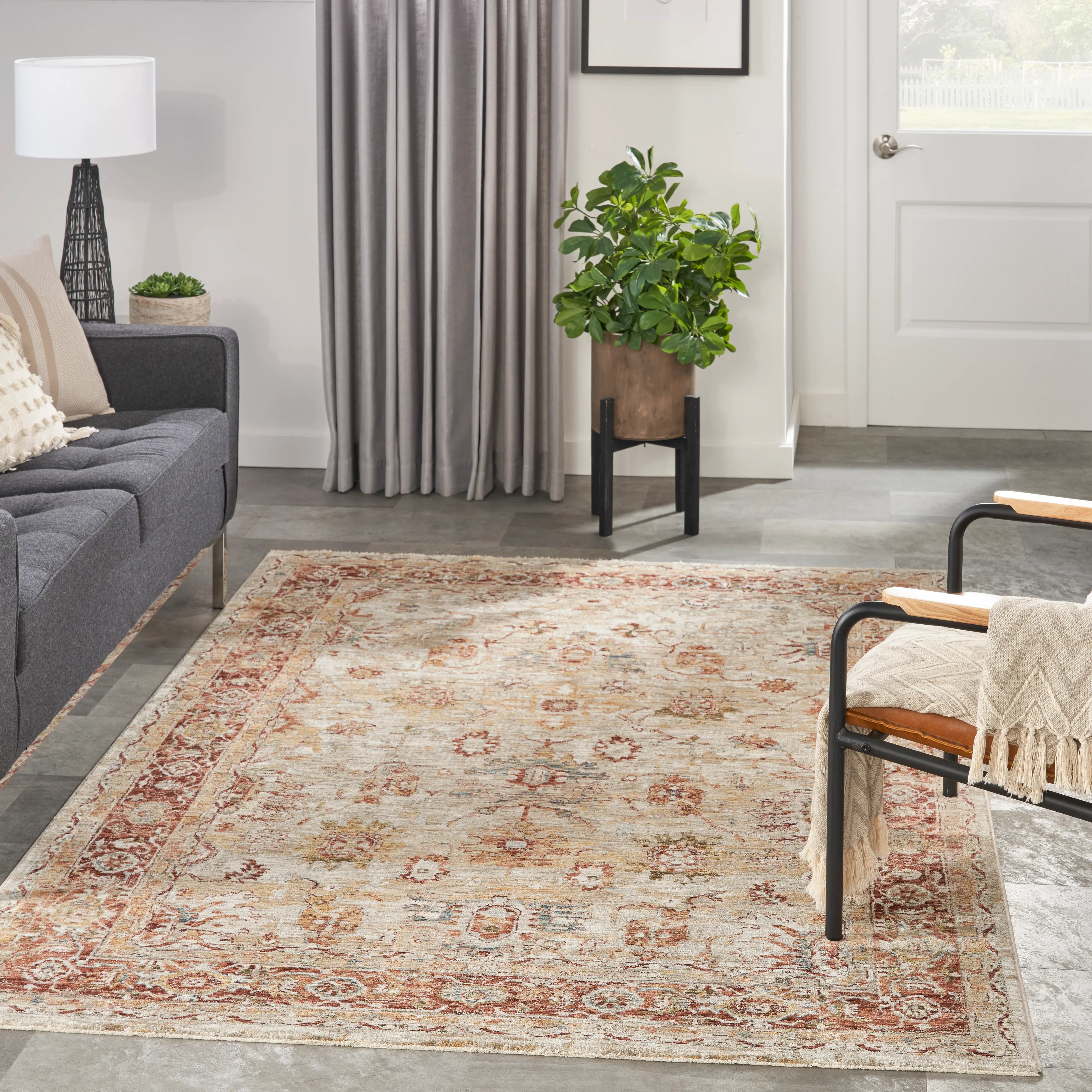 Sahar 8 x 10 Ivory Medallion Area Rug