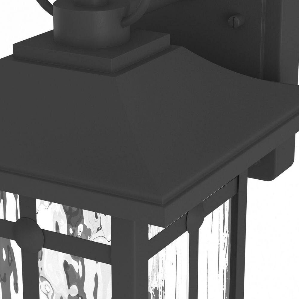 Maxax Hawaii Montpelier 1-Light Black Hardwired 12.4 in. H Outdoor Sconce Dusk to Dawn Wall Lantern Sconce (2-Pack) MX7003-W1BK