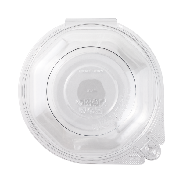 Karat 16oz PET Plastic Tamper Resistant Hinged Salad Bowl with Dome Lid - 240 sets