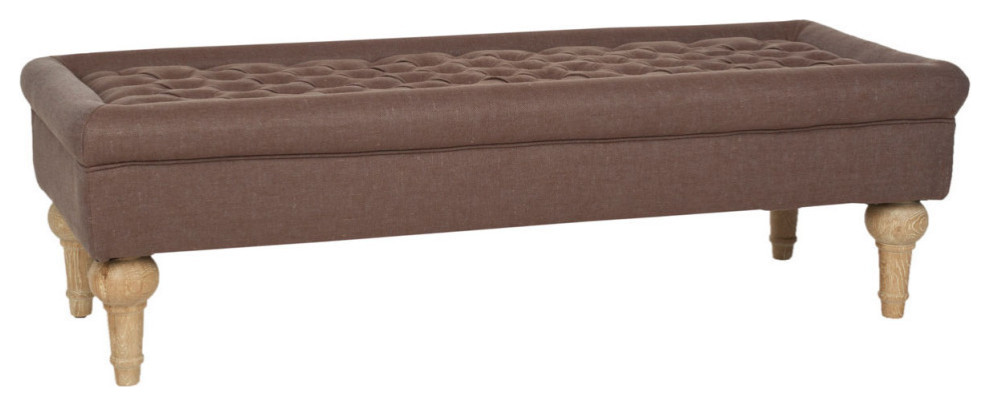 Gia Tufted Cocktail Ottoman  Brown   Traditional   Footstools And Ottomans   by Rustic Home Furniture Deco  Houzz