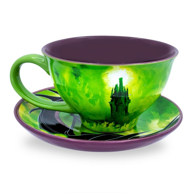 Silver Buffalo Disney Villains Maleficent Ceramic Teacup And Saucer Set