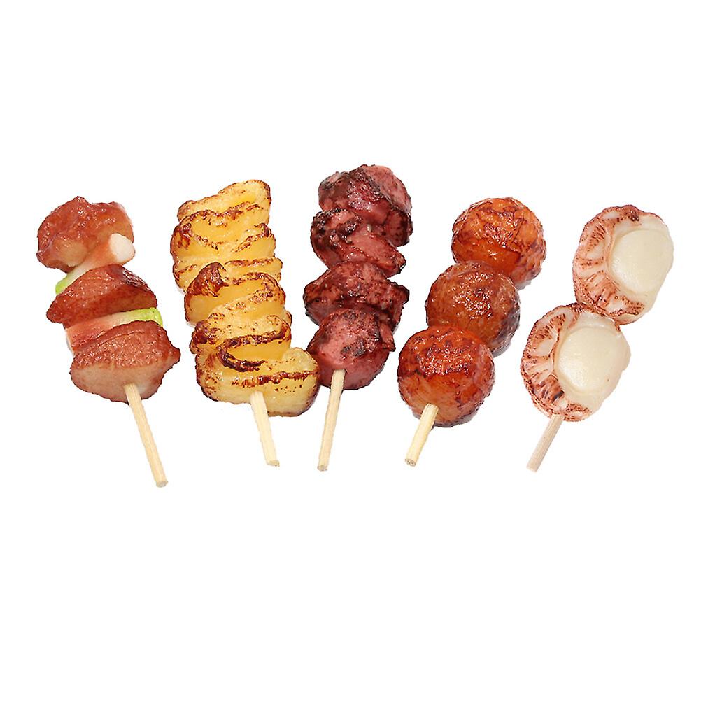 5pcs Fake Barbecue Skewers Bbq Roast Meat Toys Realistic Food Toys Educational Toys