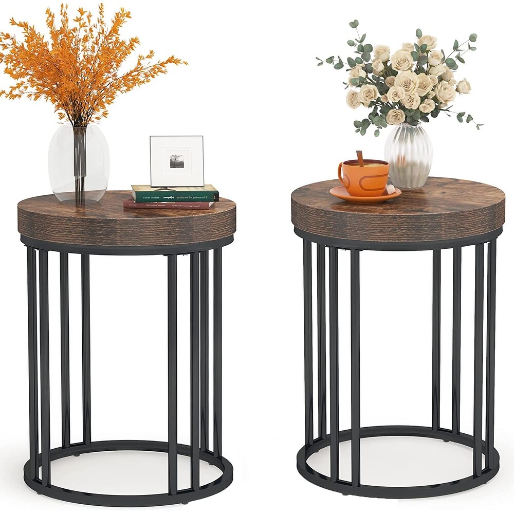 Nightstand Round Side End Table Side Table