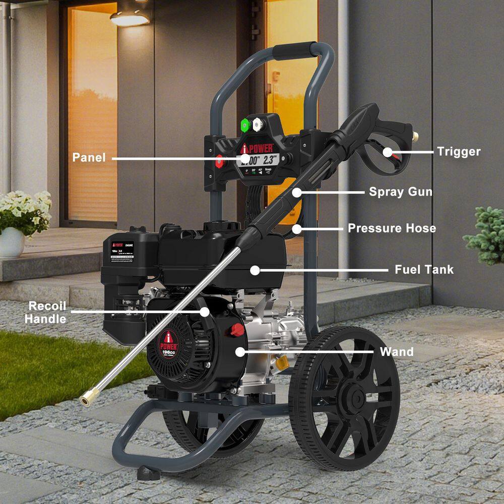 A-iPower 2700 PSI 2.3 GPM Cold Water Gas Pressure Washer PWF2701SH