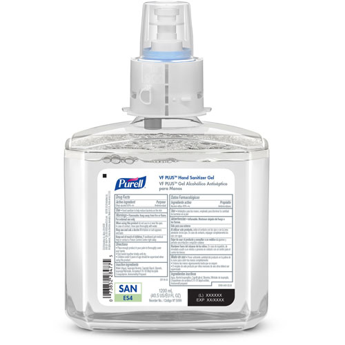 Gojo Purell VF PLUS Hand Sanitizer Gel Refill | 40.6 fl oz (1200 mL)， Pump Dispenser， 2