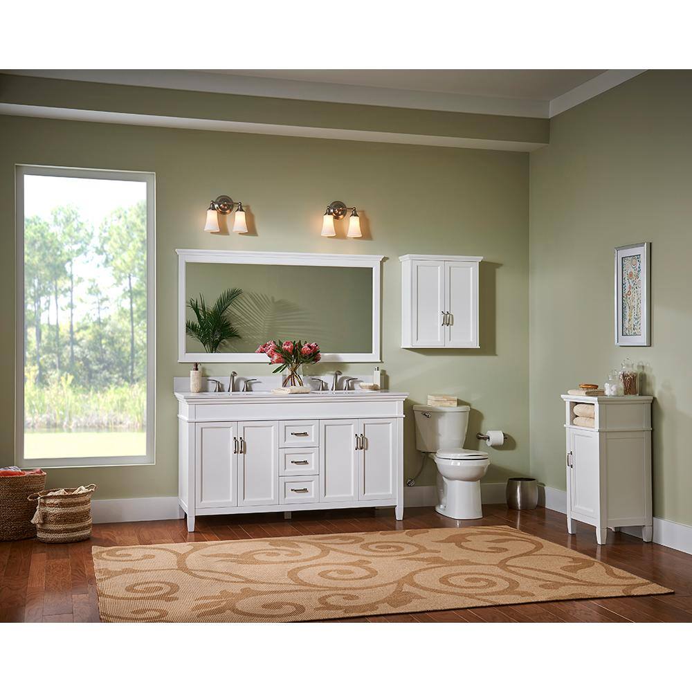 Home Decorators Collection Ashburn 23 in. W x 28 in. H x 8 in. D Framed Surface-Mount Bathroom Medicine Cabinet in White ASWC2328