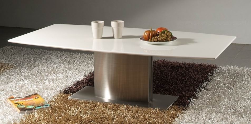 White Marble Top Coffee Table With Stainless Steel Base  White Marble Top   Contemporary   Coffee Tables   by CII  Houzz