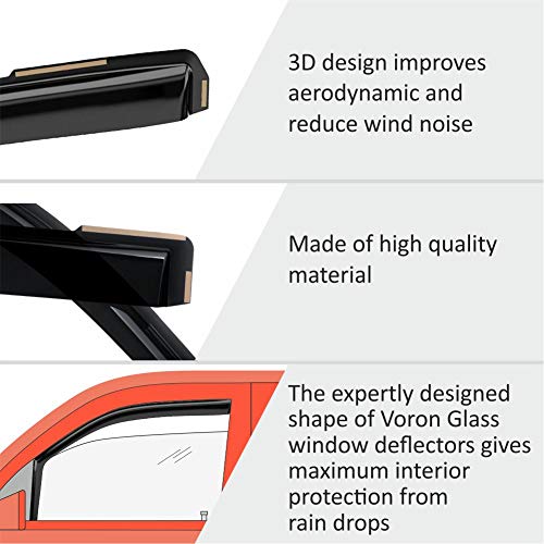 Voron Glass in-Channel Extra Durable Rain Guards for Chevrolet (Chevy) Traverse 2018-2022， Window Deflectors， Vent Window Visors， 4 Pieces - 220118