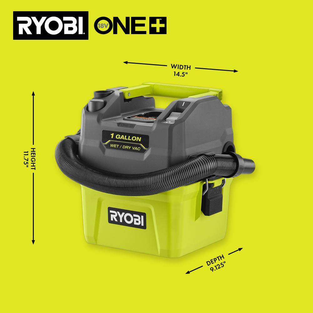 RYOBI ONE+ 18V Cordless 1 Gal. WetDry Vacuum (Tool Only) PCL733B