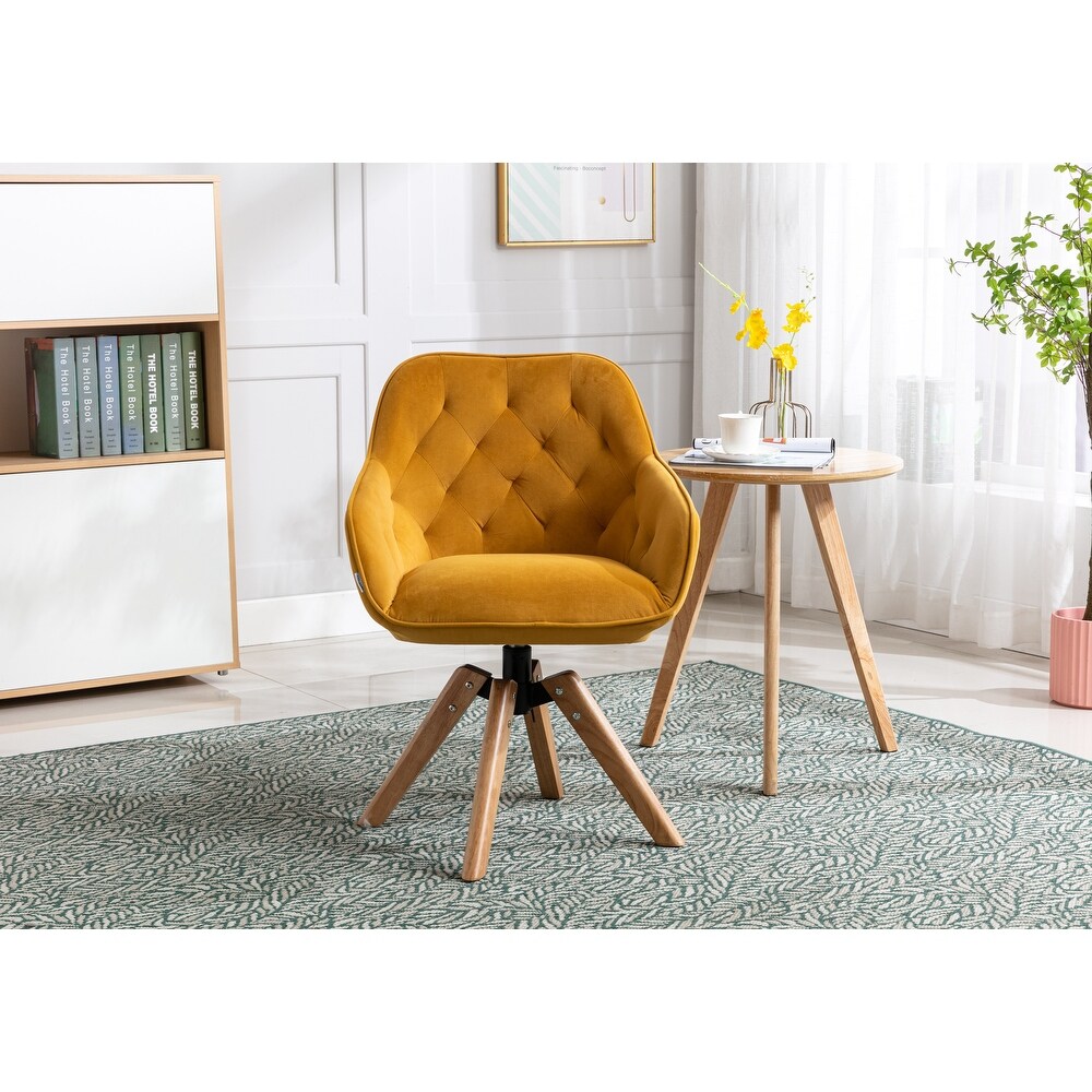 Solid Wood Tufted Upholstered Armless chair