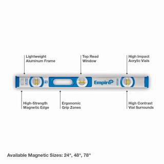 Empire 78 in. Aluminum Magnetic I-Beam Level 500M.78