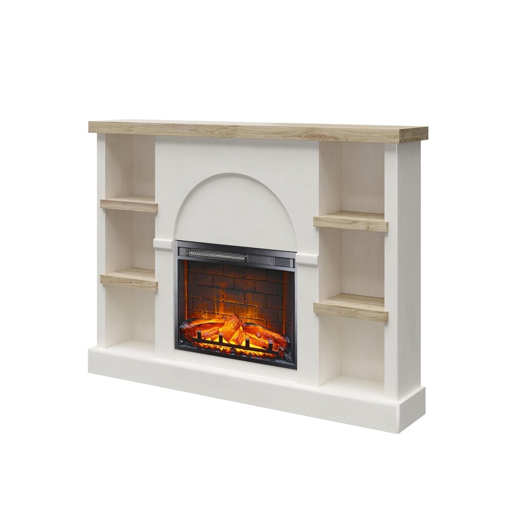 Mr. Kate Winston Fireplace Mantel with Built in Bookshelves