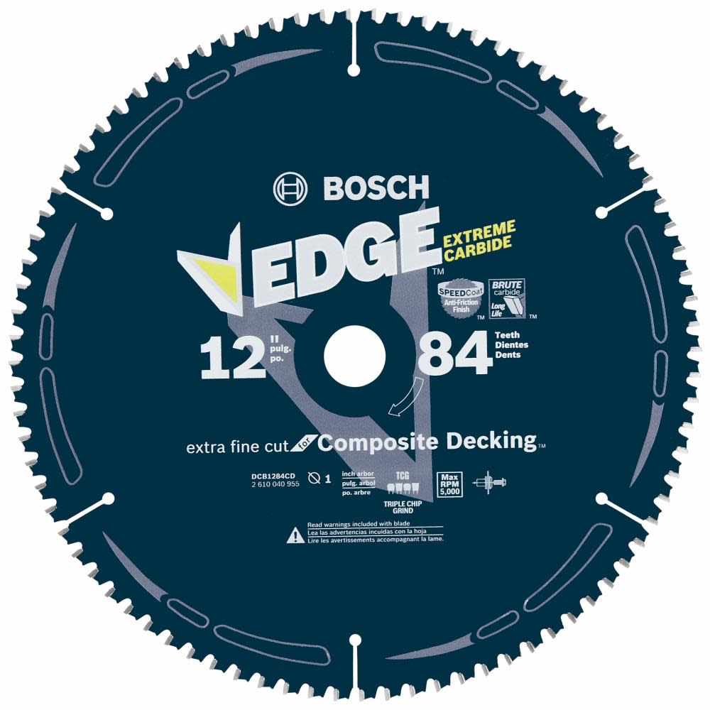 Bosch 12 In. 84 Tooth Edge Circular Saw Blade for Composite Decking DCB1284CD from Bosch