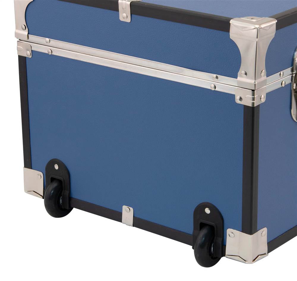 Seward Trunks Adult Wood Trunk with Wheels and Lock in Mist Blue