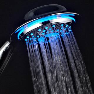 Power Spa 4-Spray Setting LED Handheld Shower in Chrome 1490