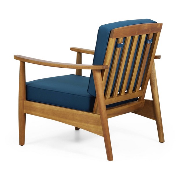 Willowbrook 2pc Acacia Wood Club Chairs Teak dark Teal Christopher Knight Home