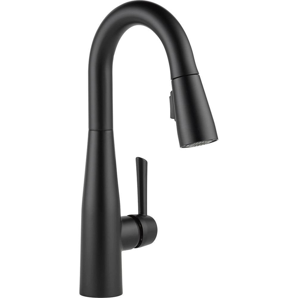 Delta Essa Single-Handle Bar Faucet with MagnaTite Docking in Matte Black 9913-BL-DST