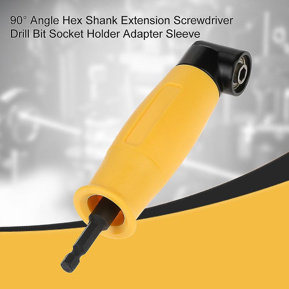 90° Angle Hex Shank Extension Screwdriver Drill Bit Socket Holder Adapter Sleeve