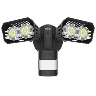 SANSI 18-Watt 1800 Lumens 5000K Black Motion Activated Integrated LED Outdoor Flood Light 01-04-001-021850