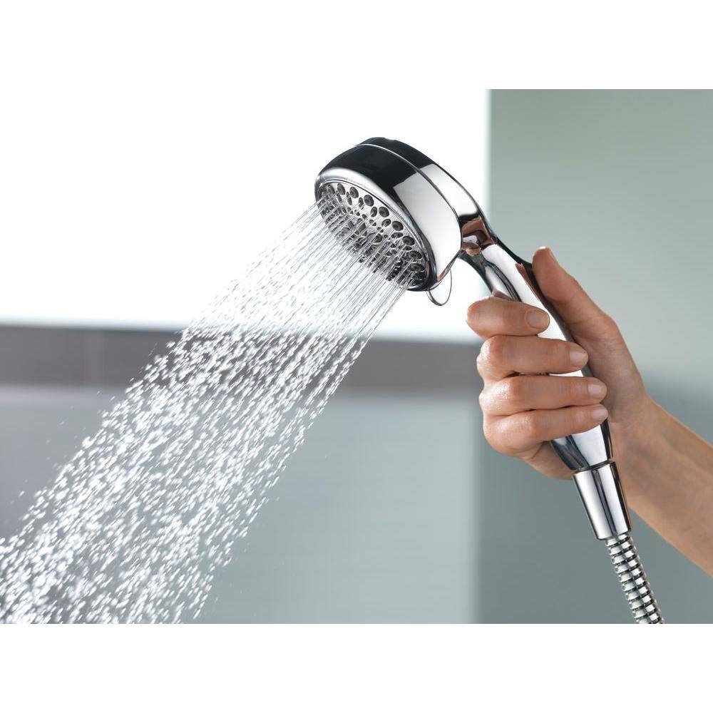 Delta 7-Spray 3.3 in. Single Wall Mount Handheld Rain Shower Head in Chrome 75700