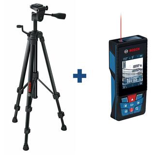 Bosch Compact Tripod with Extendable Height Plus Blaze 400 ft. Outdoor Laser Measure with Bluetooth and Camera Viewfinder BT 150+GLM400C