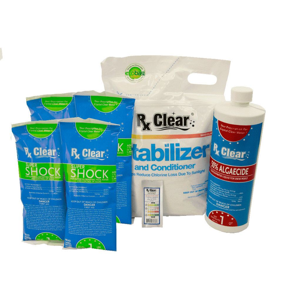 Rx Clear Spring Start-up Pool Chemical Kit - Up to 30,000 Gallons