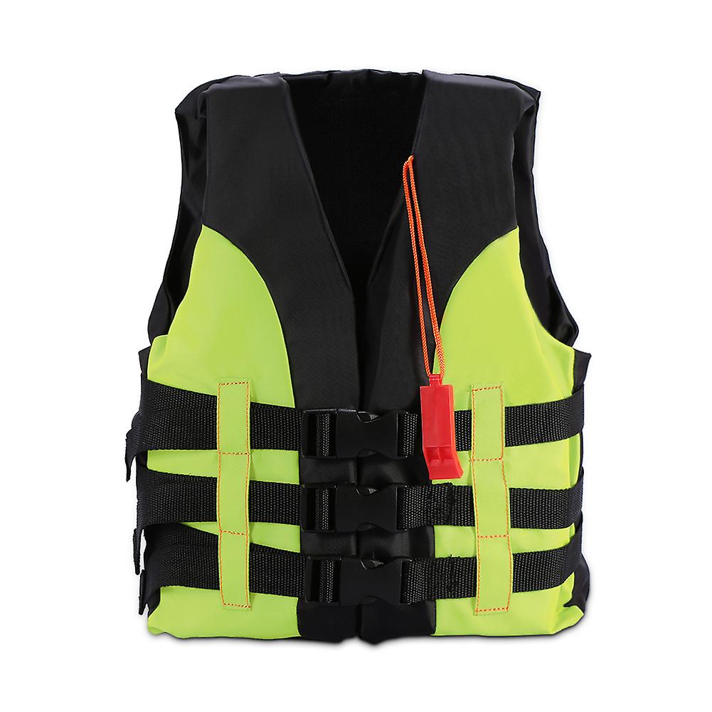 Life Vest Swimming Boating Drifting Aid Jacket With Whistle For Child(green， 5-12 Years Old)