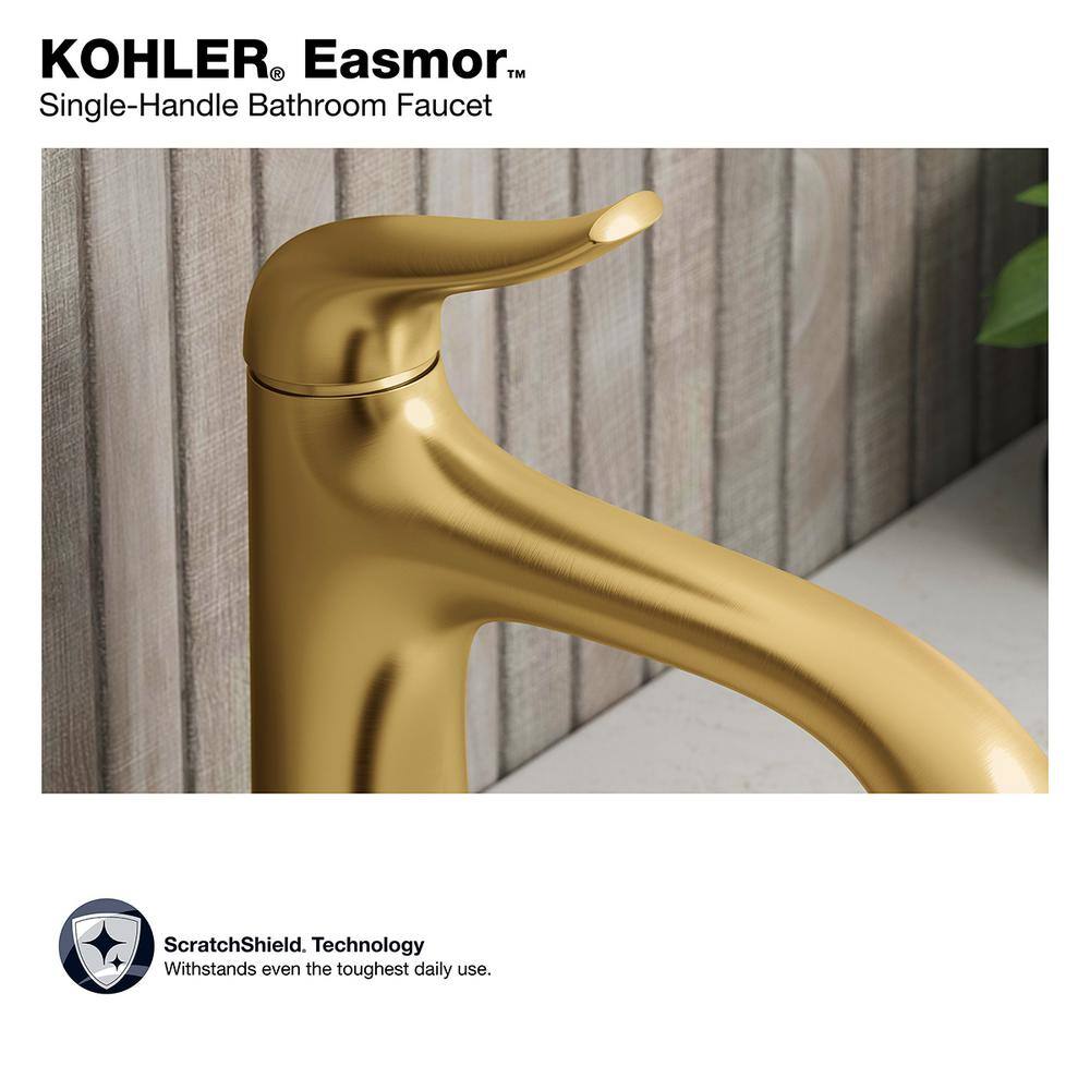 KOHLER Easmor Single-Handle Single Hole Bathroom Faucet in Vibrant Brushed Moderne Brass K-R28890-4D-2MB