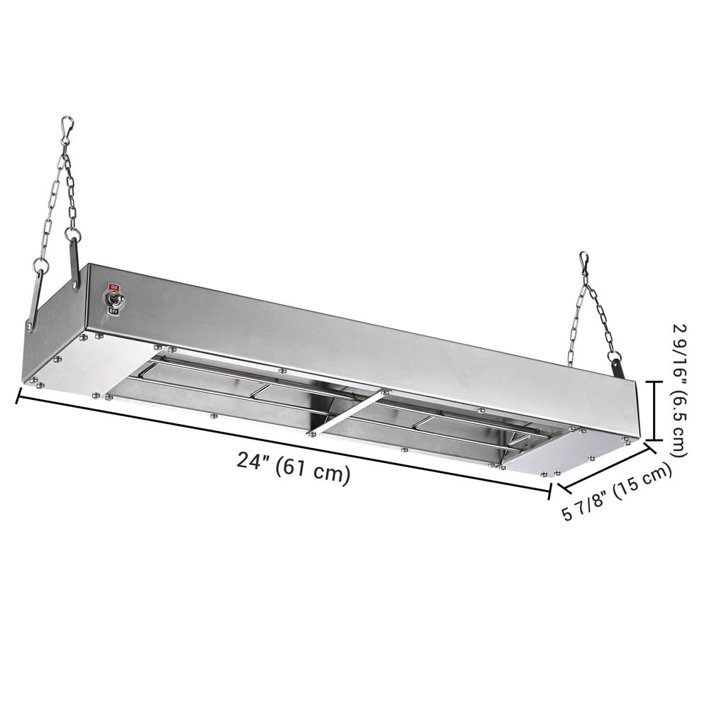 Yescom Food Warmer Overhead Heater 24 in. 900W