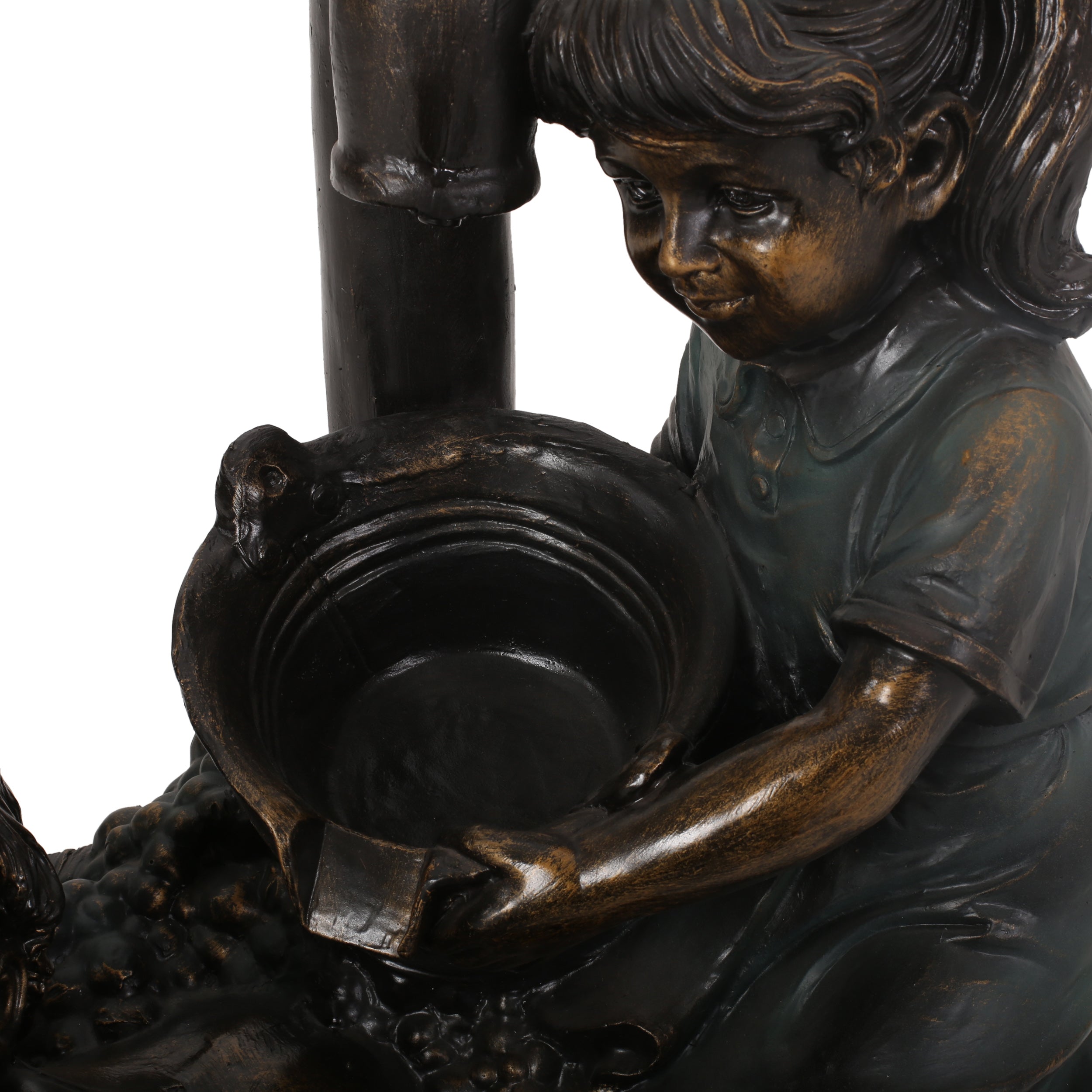 Padma Outdoor Resin Fountain， Bronze