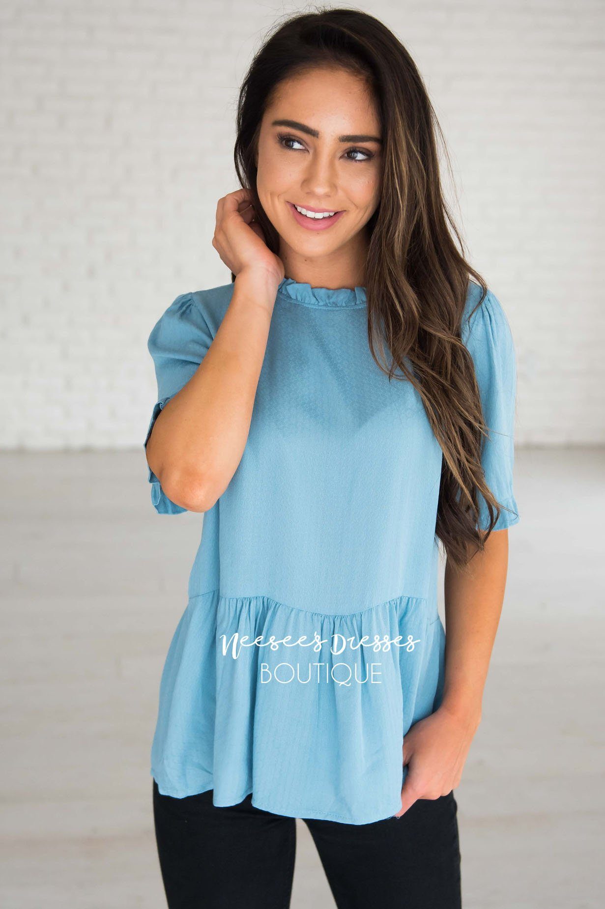 Enjoy It All Ruffle High Neck Top