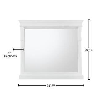 Home Decorators Collection 36 in. W x 32 in. H Framed Rectangular Bathroom Vanity Mirror in White NAWM3632