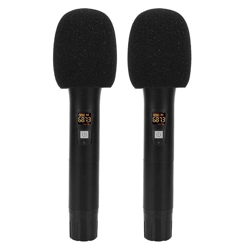 2pcs 25 Channels Black Metal Handheld Wireless Microphone With Mini Receiver(built-in Battery)