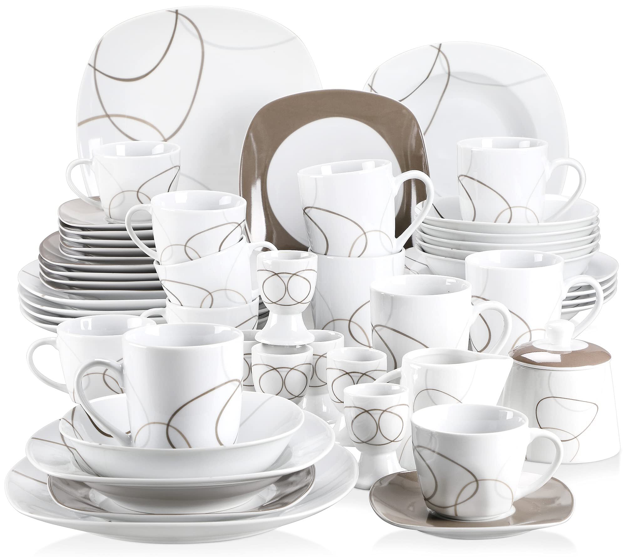 50-Piece Porcelain Dinnerware Set for 6