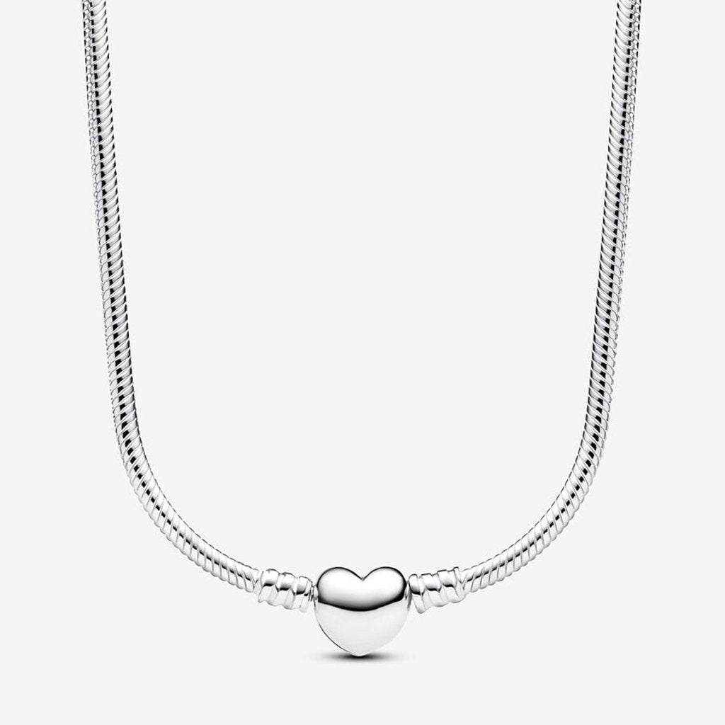 PANDORA  Pandora Moments Heart Clasp Snake Chain Necklace - Sterling Silver