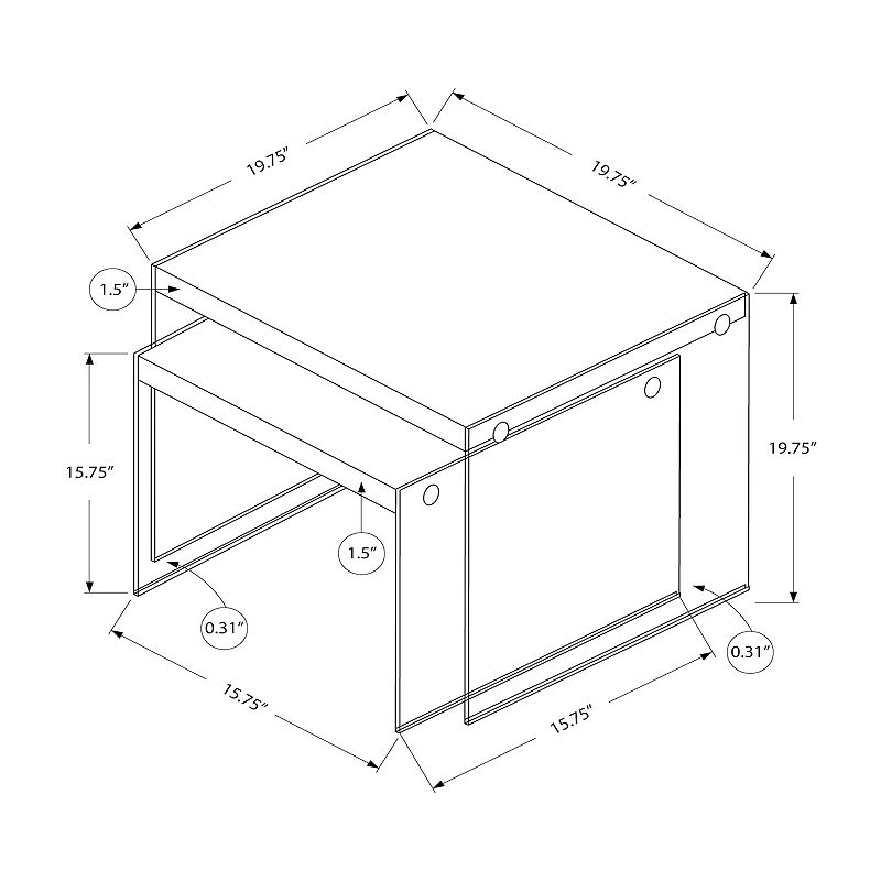 Monarch Contemporary Chic Nesting End Table 2-piece Set