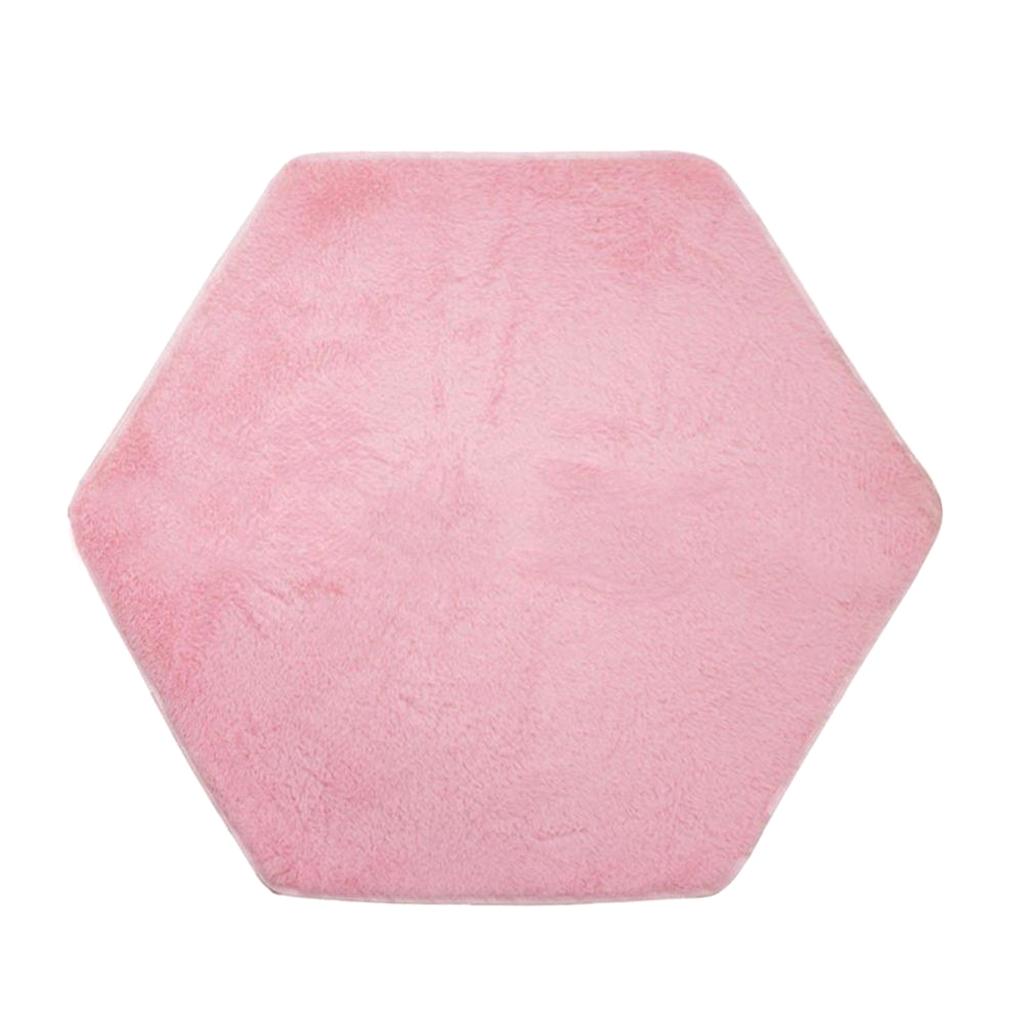 Pink Hexagon Rug Play Mat | Plush Carpet For Princess Tent For Kids Toys For Indoor Or Outdoor, 55.12 .24inch