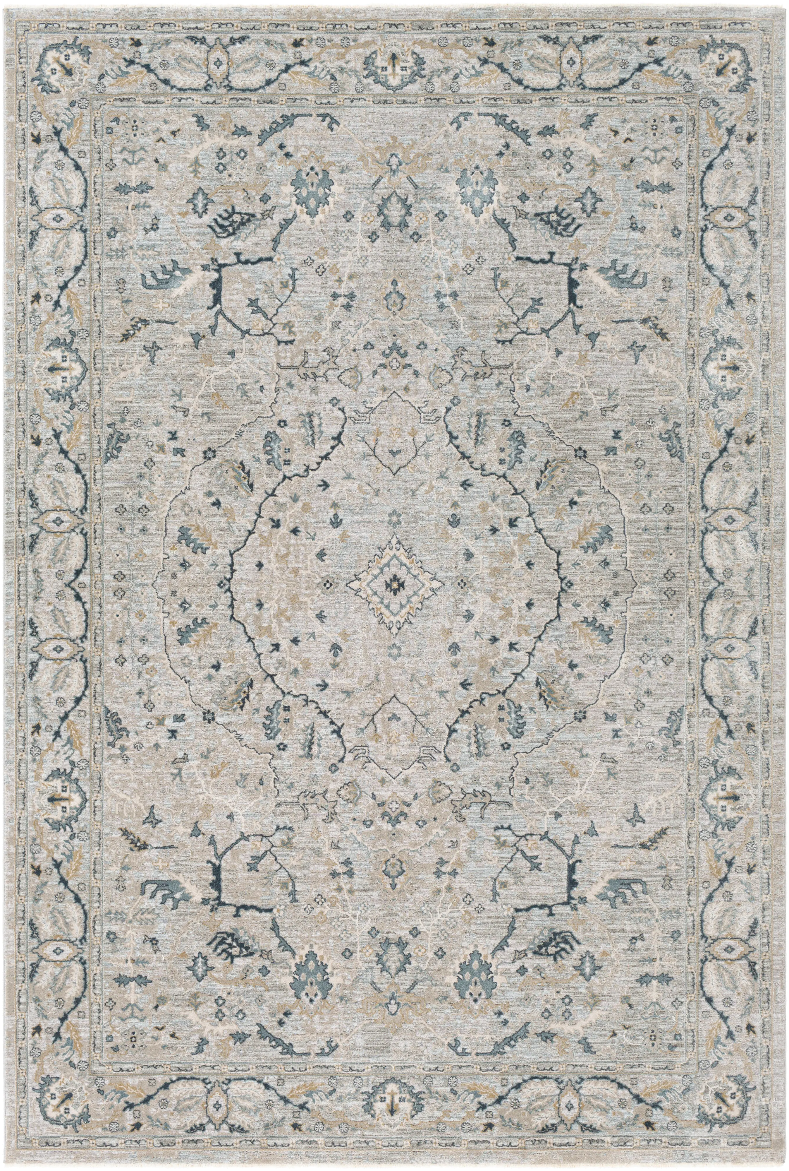 Brunswick 5 x 8 Teal and Gray Area Rug