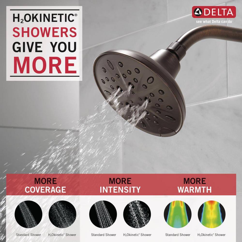 Delta 5-Spray Patterns 1.75 GPM 6 in. Wall Mount Fixed Shower Head in Venetian Bronze 75508RB