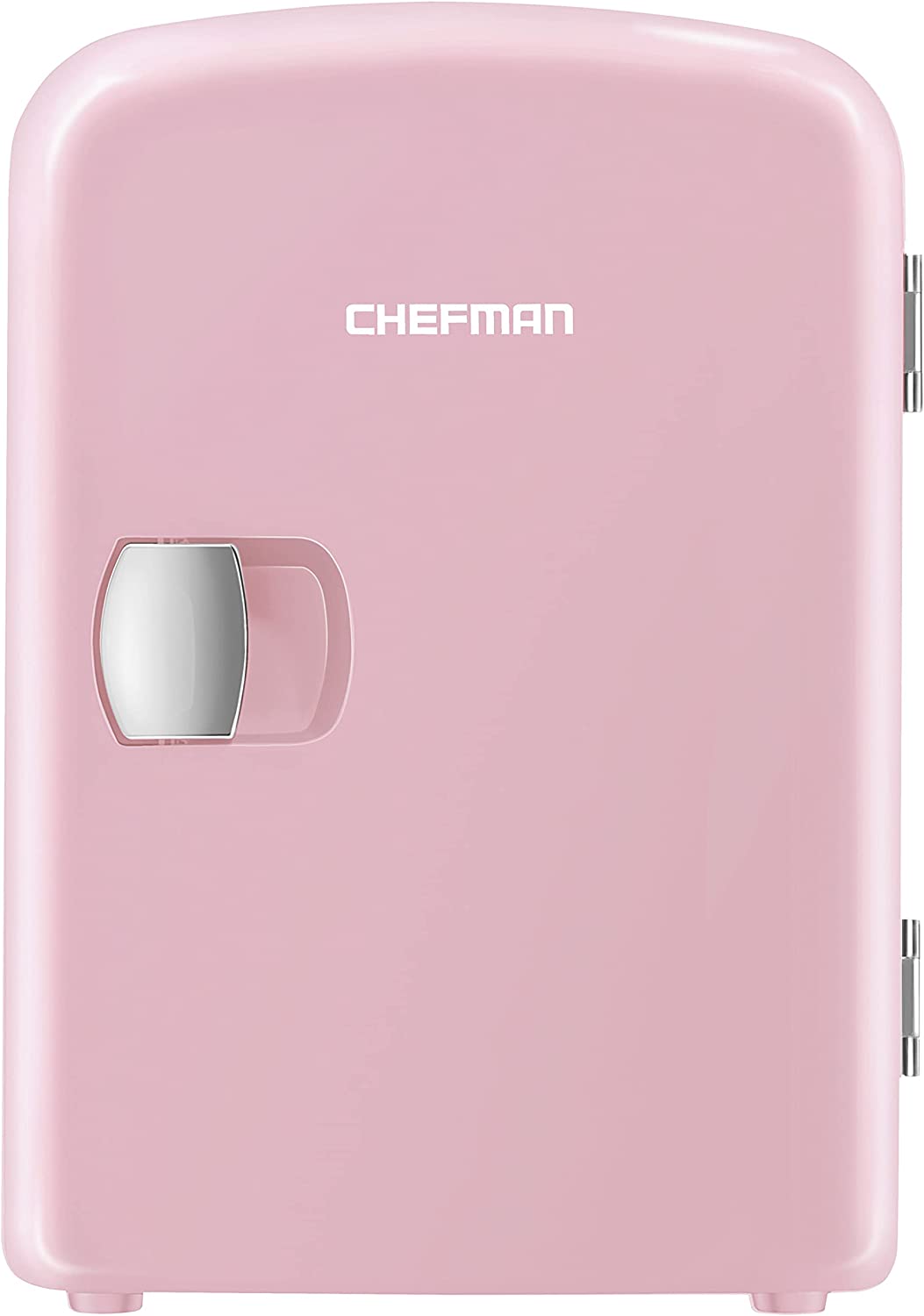 Chefman Mini Portable Pink Personal Fridge Cools Or Heats and Provides Compact Storage For Skincare， Snacks， Or 6 12oz Cans W/ A Lightweight 4-liter Capacity To Take On The Go