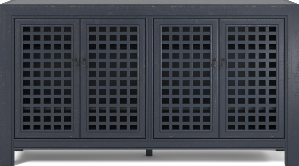 Rio 4 Door Accent Cabinet Navy   Transitional   Accent Chests And Cabinets   by HedgeApple  Houzz