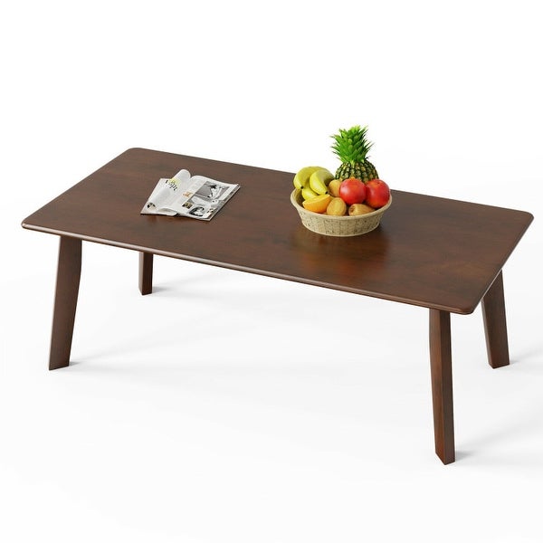 Rectangular Modern Wooden Coffee Table with Rubber Leg - 47'' x 23.5''x 17'' (L x W x H)