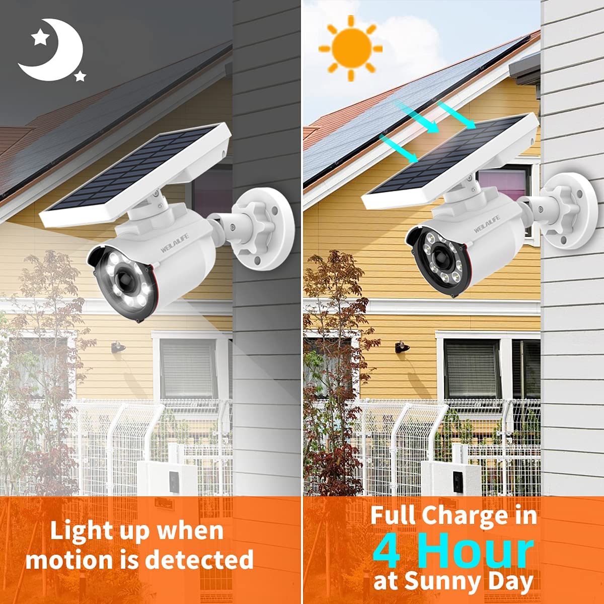 (1 PC)Solar Motion Sensor Light Outdoor， Wireless Solar Security FloodLight， 800 Lumens LED Spotlights for Garden， Yard， Backyard， Pathway， Porch