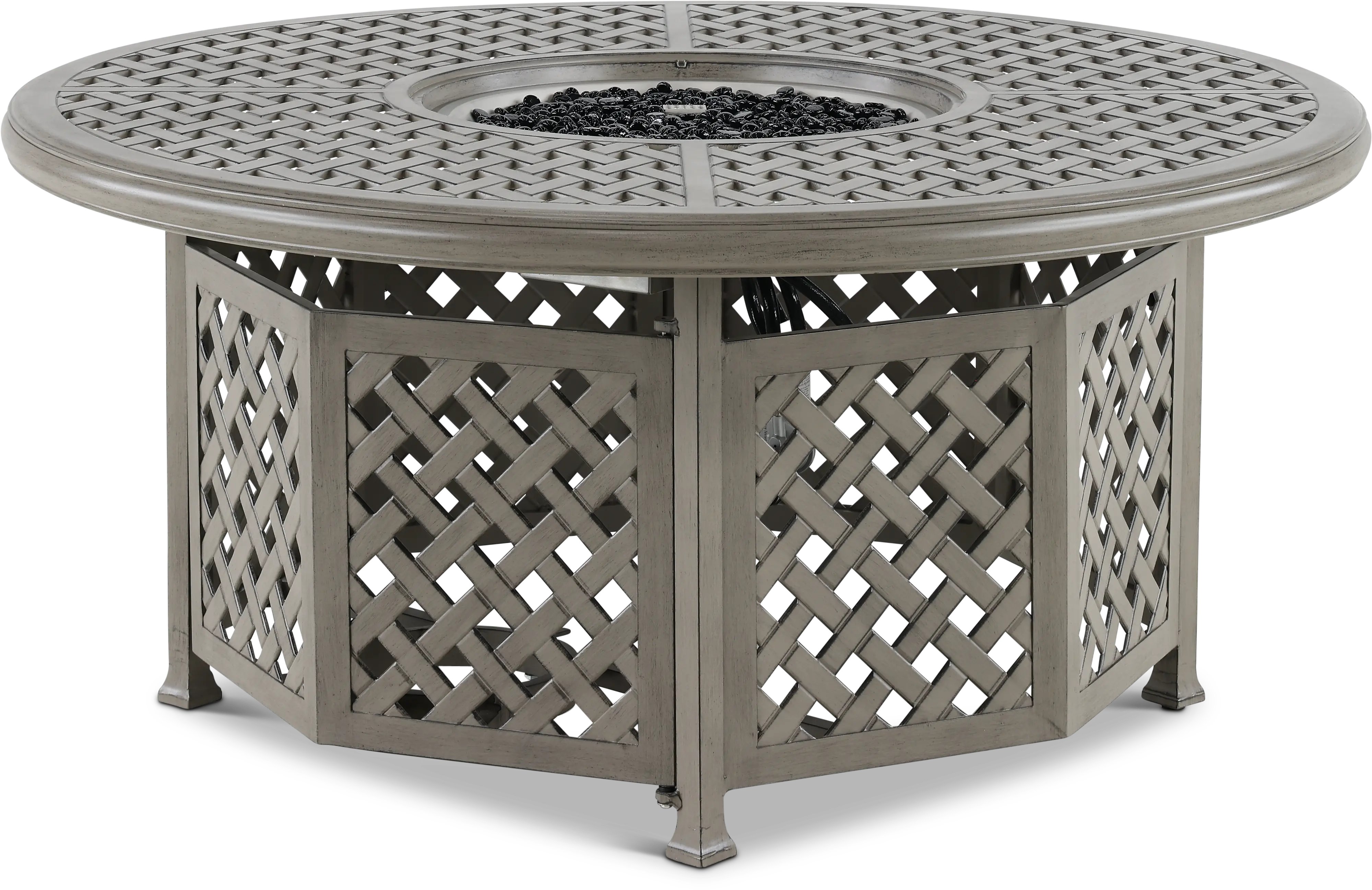 Macan Gray Cast Metal Patio Fire Pit with Accessories