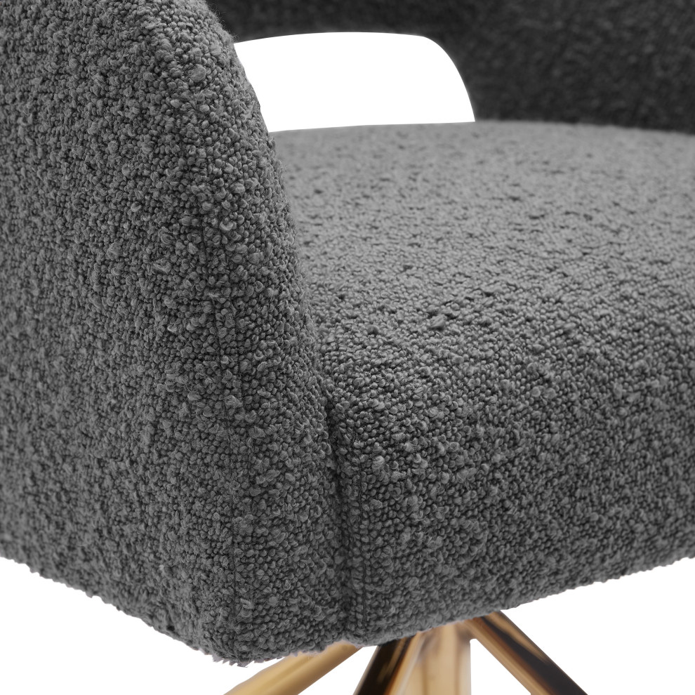 Genevieve Mid Century Modern Wide Boucle Swivel Accent Arm Chair  Gray   Contemporary   Armchairs And Accent Chairs   by WestinTrends  Houzz