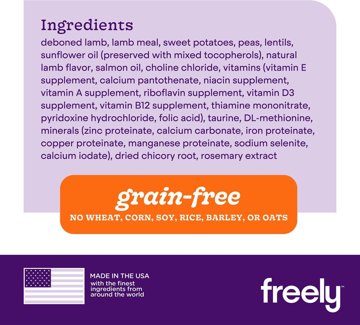 Freely Lamb Recipe Grain-Free Dry Dog Food